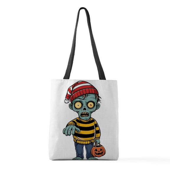 CafePress - Scary Zombie T Shirt Medium Tote Bag - Polyester Tote Bag 16"x16"
