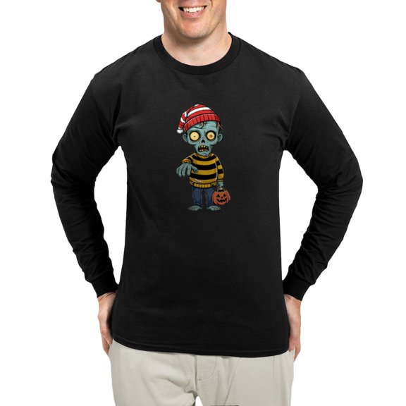 CafePress - Scary Zombie T Shirt Men's Long Sleeve T Shirt - Long Sleeve Dark T-Shirt