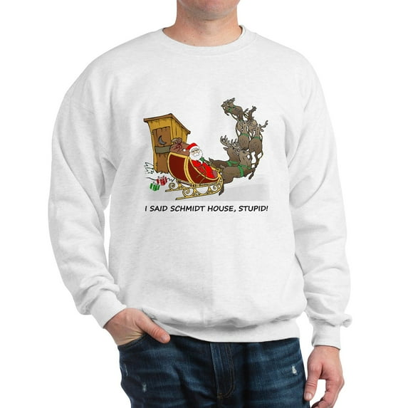 CafePress - Schmidt House Cartoon Christmas Sweatshirt - Crew Neck Sweatshirt