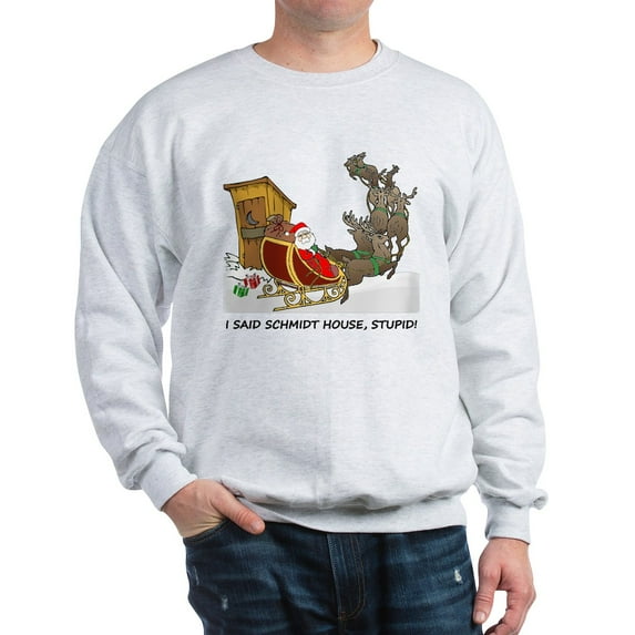 CafePress - Schmidt House Cartoon Christmas Sweatshirt - Crew Neck Sweatshirt