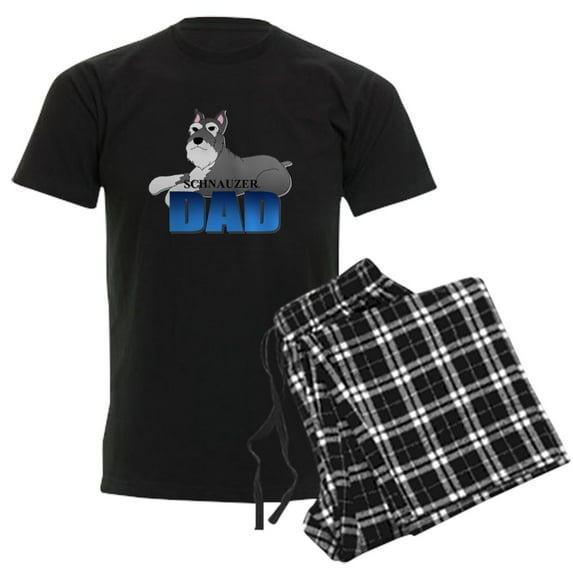 CafePress - Schnauzer Dad Men's Dark Pajamas - Men's Dark Loose Fit Cotton Pajama Set
