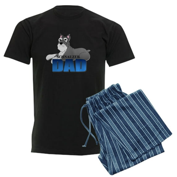 CafePress - Schnauzer Dad Men's Dark Pajamas - Men's Dark Loose Fit Cotton Pajama Set