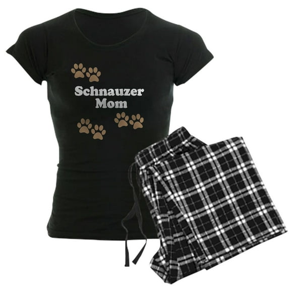 CafePress - Schnauzer Mom Pajamas - Women's Short Sleeve Print T-Shirt and Pants Dark Cotton Pajama Set