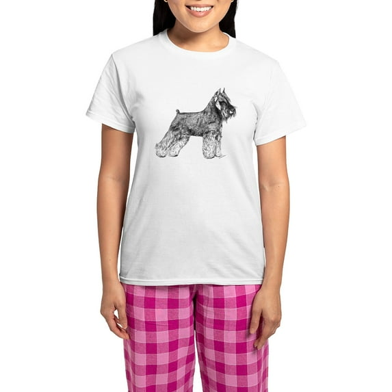 CafePress - Schnauzer Women's Light Pajamas - Women's Short Sleeve Print T-Shirt and Pants Light Cotton Pajama Set