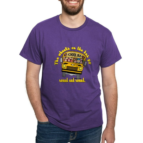 CafePress - School Bus Kids Dark T Shirt - Men's Classic Graphic Cotton T-Shirt