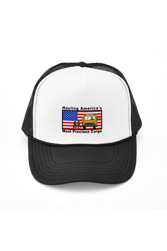 - School Bus Precious Cargo - Adjustable Unisex Printed Trucker Hat with Mesh Back