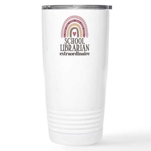 CafePress - School Librarian Rainbow Mugs - Insulated Stainless Steel Travel Tumbler 20 oz.