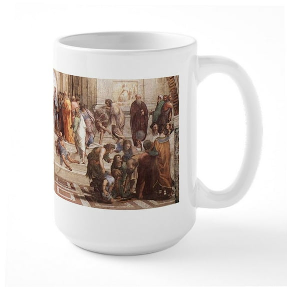 CafePress - School Of Athens Large Mug - 15 oz Ceramic Large White Novelty Mug