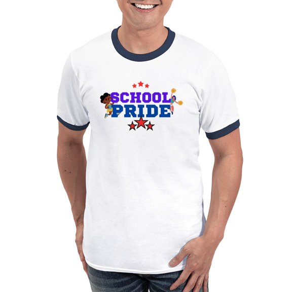 CafePress - School Pride T Shirt – Wear Your Spirit! Men's Ringer T Shirt - 100% Cotton Ringed T-Shirt