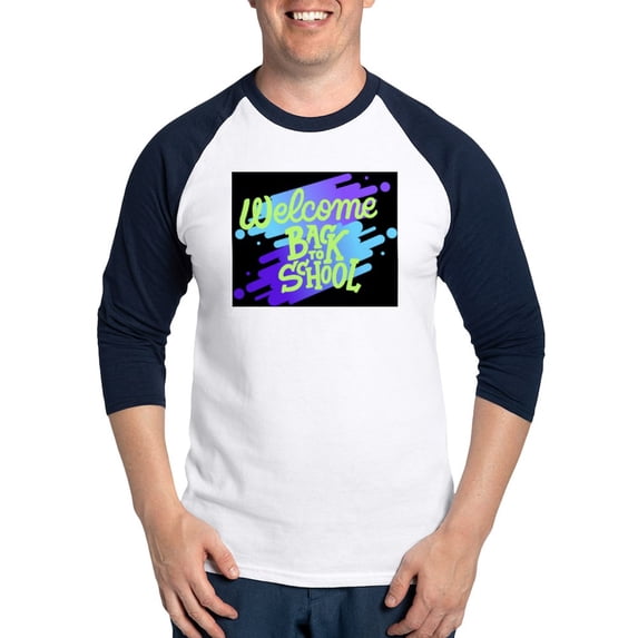 CafePress - School Year Countdown T Shirt Excited For The Fi - Cotton Baseball Jersey, 3/4 Raglan Sleeve Shirt