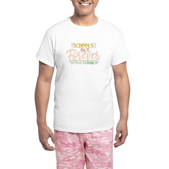 CafePress - School's Out Forever, Retired Teacher Last Pajamas - Men's Light Loose Fit Cotton Pajama Set