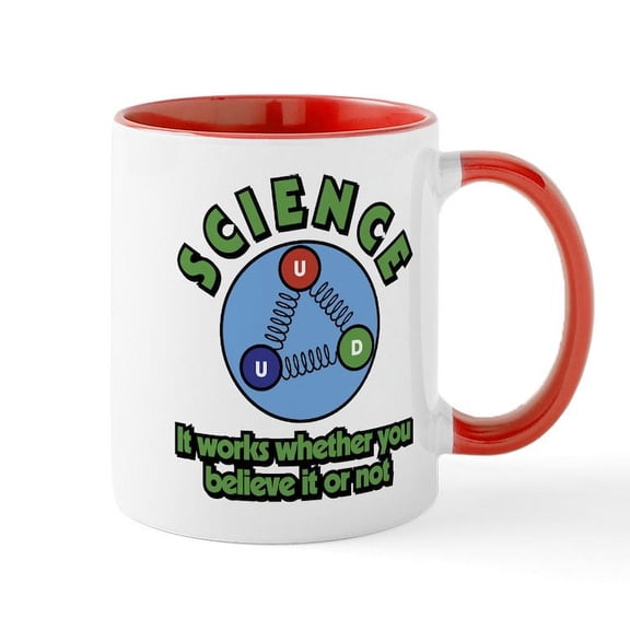 CafePress - Science It Works Whether You Bel - 11 oz Ceramic Mug - Novelty Coffee Tea Cup