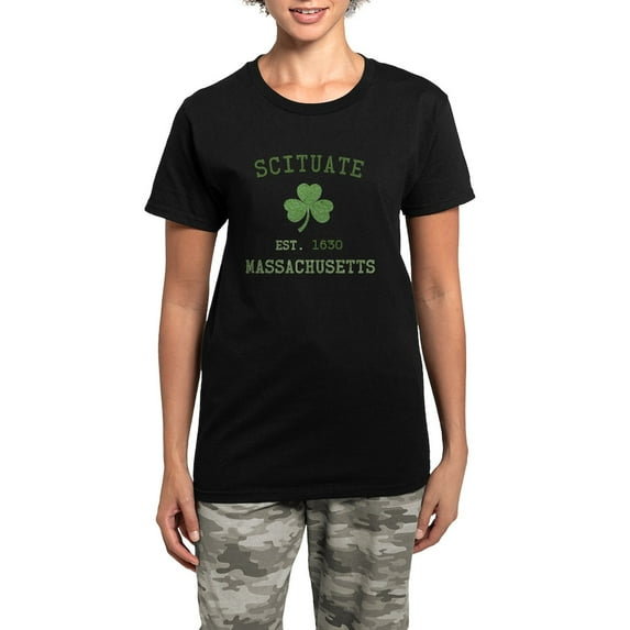 CafePress - Scituate Massachusetts Irish Women's Dark Pajamas - Women's Short Sleeve Print T-Shirt and Pants Dark Cotton Pajama Set