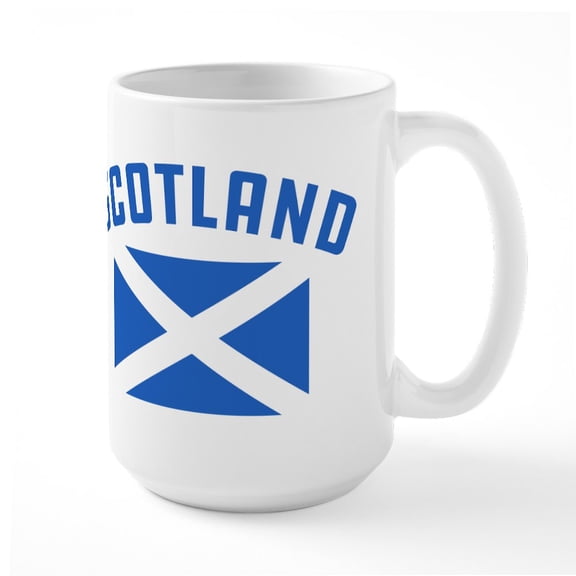 CafePress - Scotland Flag - 15 oz Ceramic Large White Novelty Mug