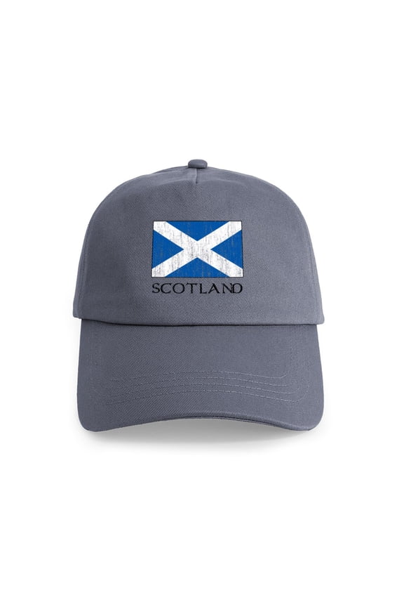 - Scotland Flag Cap - Adjustable 100% Brushed Unisex Casual Cotton Baseball Cap, Beige, 1
