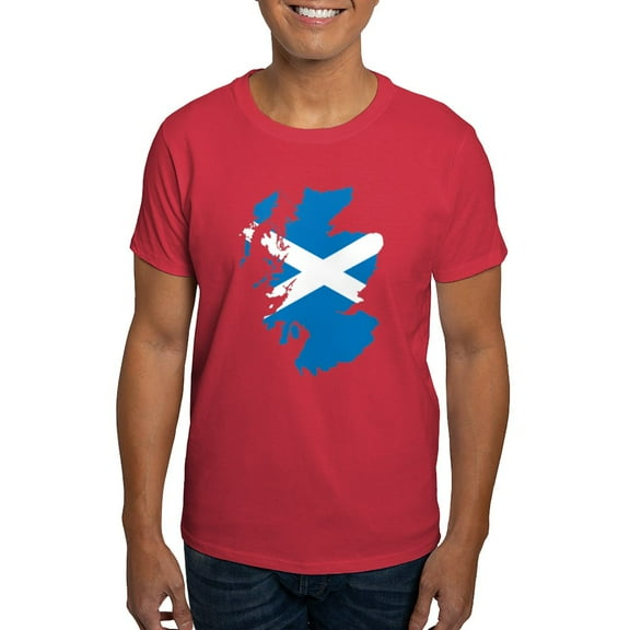 CafePress - Scotland Flag Map Dark T Shirt - Men's Classic Graphic Cotton T-Shirt