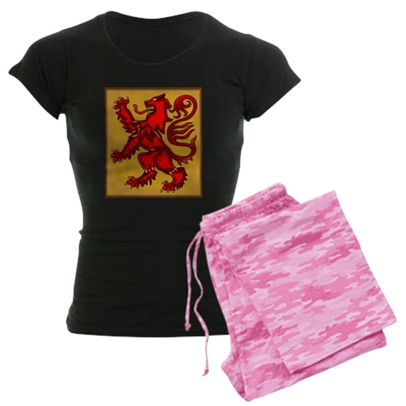 CafePress - Scots Lion Pajamas - Women's Short Sleeve Print T-Shirt and Pants Dark Cotton Pajama Set