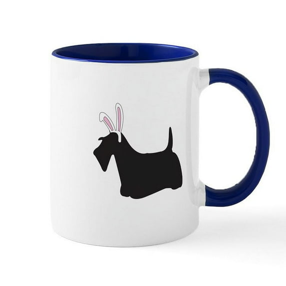 CafePress - Scottie Bunny Mug - 11 oz Ceramic Mug - Novelty Coffee Tea Cup