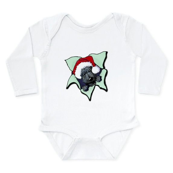 CafePress - Scottie Santa Blast Long Sleeve Infant Bodysuit - Long Sleeve Cotton Baby Bodysuit