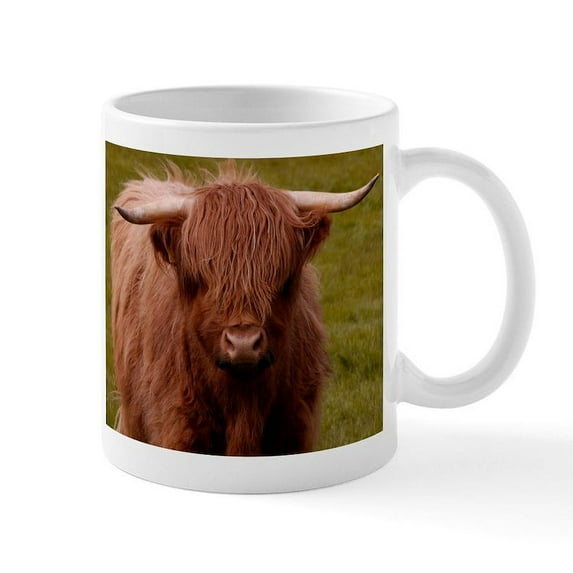 CafePress - Scottish Highland Cow Mug - 11 oz Ceramic Mug - Novelty Coffee Tea Cup