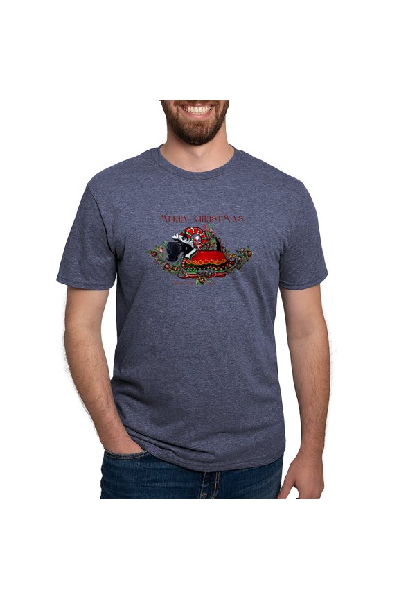 - Scottish Terrier Christmas Elf T Shirt - Mens Tri-blend T-Shirt