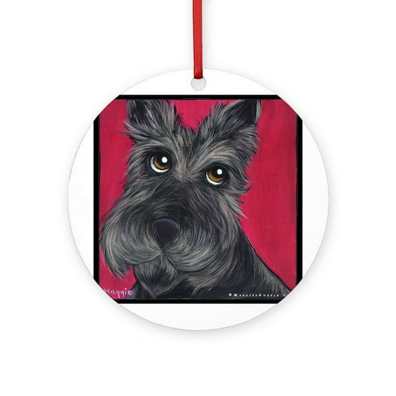 CafePress - Scottish Terrier -  Round Wood Ornament 4"