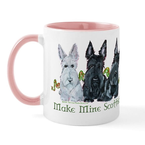 CafePress - Scottish Terrier Trio Mug - 11 oz Ceramic Mug - Novelty Coffee Tea Cup