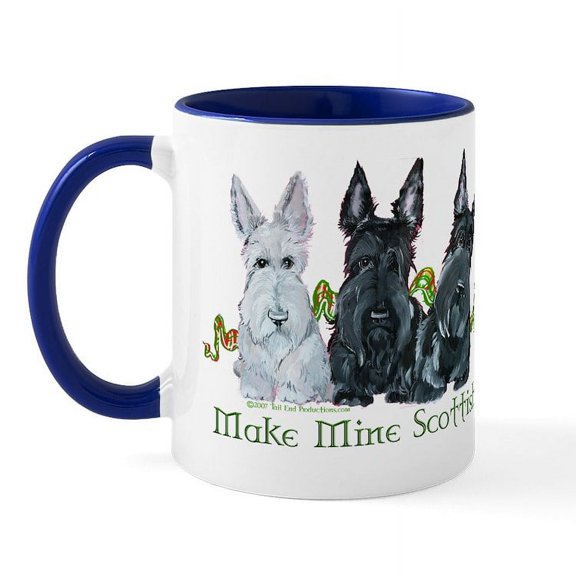 CafePress - Scottish Terrier Trio Mug - 11 oz Ceramic Mug - Novelty Coffee Tea Cup