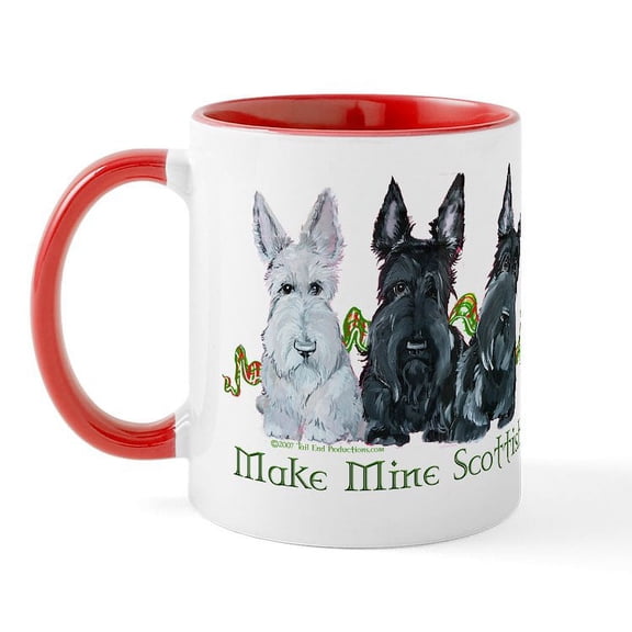 CafePress - Scottish Terrier Trio Mug - 11 oz Ceramic Mug - Novelty Coffee Tea Cup