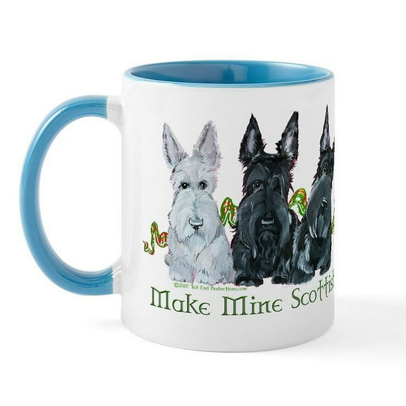 CafePress - Scottish Terrier Trio Mug - 11 oz Ceramic Mug - Novelty Coffee Tea Cup