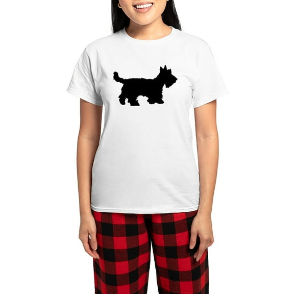CafePress - Scottish Terrier Women's Light Pajamas - Women's Short Sleeve Print T-Shirt and Pants Light Cotton Pajama Set