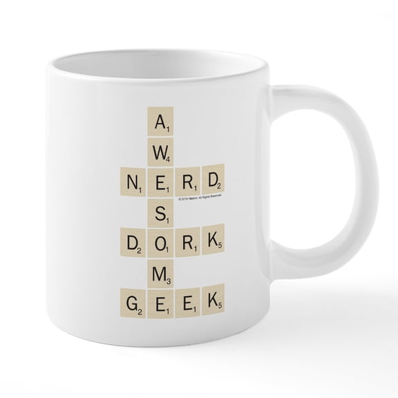 CafePress - Scrabble Awesome Nerd Dork - 20 Oz White Ceramic Mega Mug