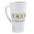 thumbnail image 1 of CafePress - Scrabble Thirty Only 12 - 17 Oz White Ceramic Latte Mug, 1 of 3