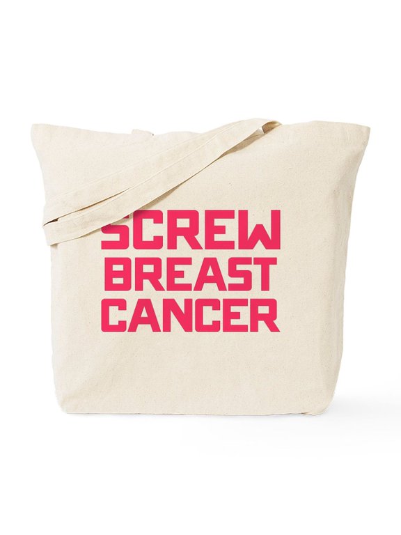 - Screw Breast Cancer Tote Bag - Unisex Canvas Tote Bag, Beige, 1-Piece