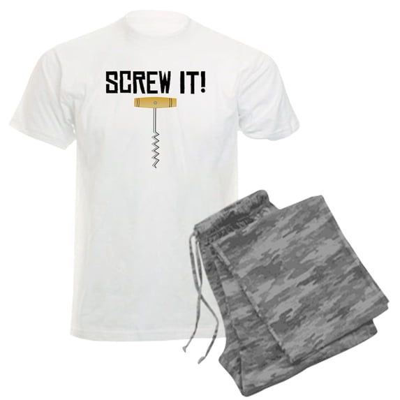 CafePress - Screw It! Wine Corkscrew Pajamas - Men's Light Loose Fit Cotton Pajama Set