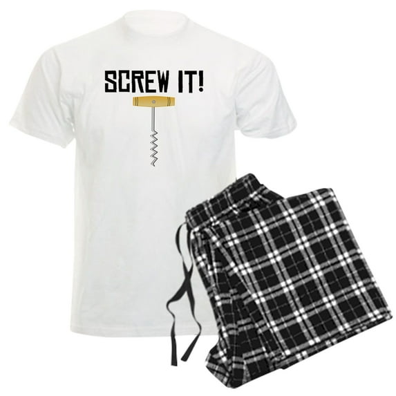 CafePress - Screw It! Wine Corkscrew Pajamas - Men's Light Loose Fit Cotton Pajama Set
