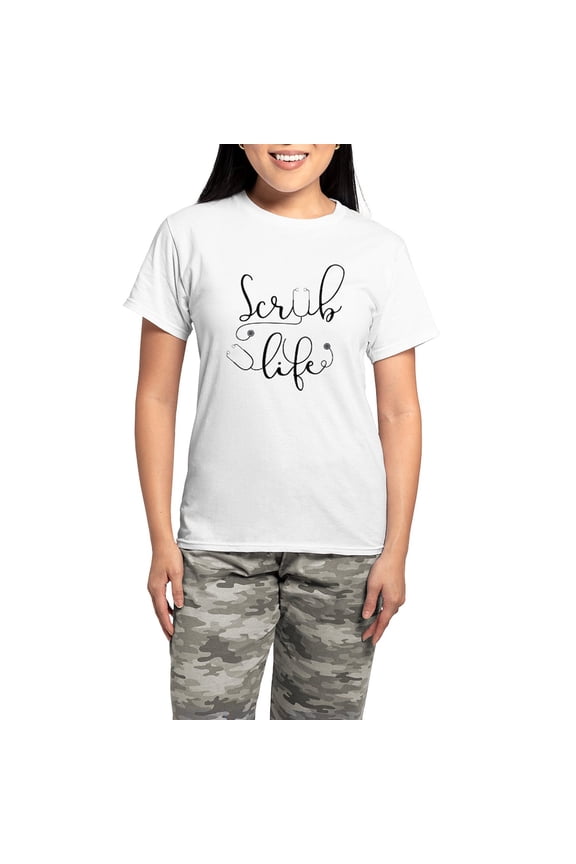 - Scrub Life Women's Light Pajamas - Women's Short Sleeve Print T-Shirt and Pants Light Cotton Pajama Set