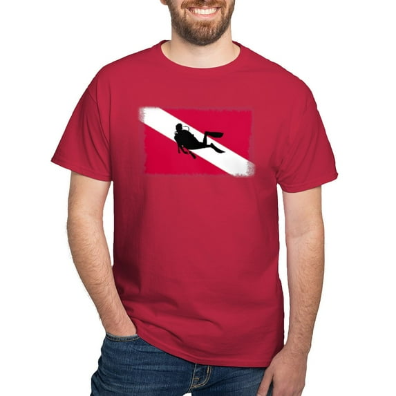 CafePress - Scuba Diving Flag Dark T Shirt - Men's Classic Graphic Cotton T-Shirt