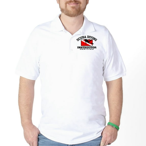 CafePress - Scuba Diving Instructor Golf Shirt - Golf Shirt, Pique Knit Golf Polo