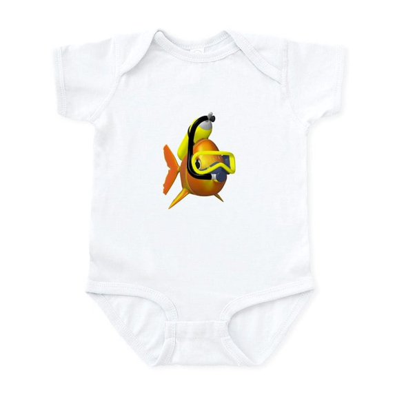 CafePress - Scuba Fish Infant Bodysuit - Baby Light Bodysuit, Size Newborn - 24 Months