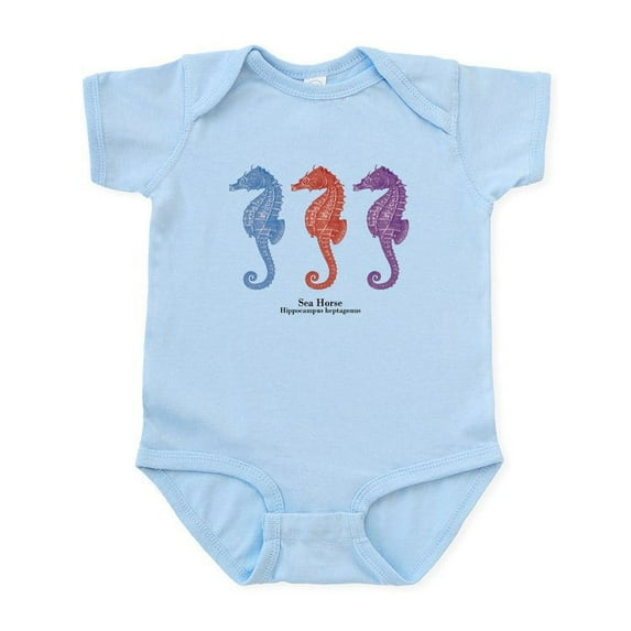 CafePress - Sea Horse Vintage Art Infant Bodysuit - Baby Light Bodysuit, Size Newborn - 24 Months