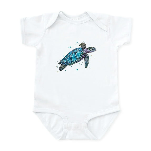 CafePress - Sea Turtle Body Suit - Baby Light Bodysuit, Size Newborn - 24 Months