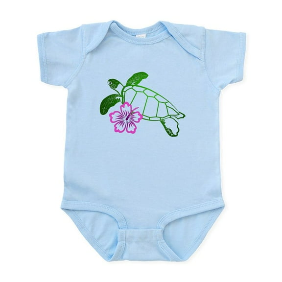 CafePress - Sea Turtle W/ Hibiscus Infant Bodysuit - Baby Light Bodysuit, Size Newborn - 24 Months