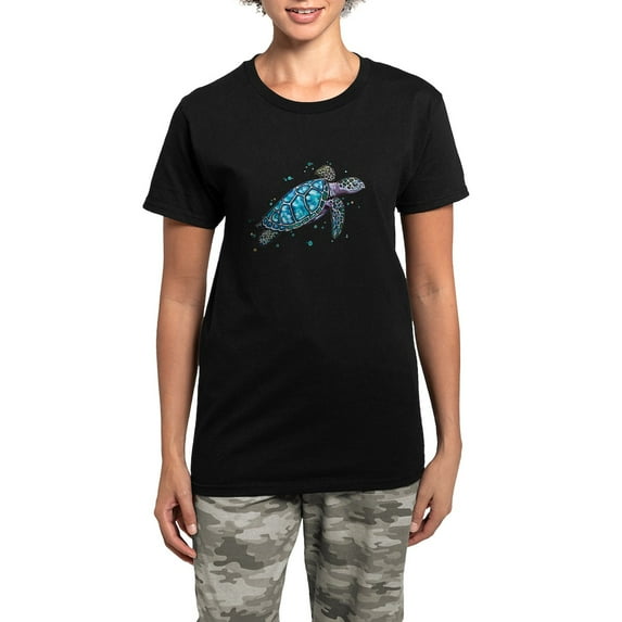 CafePress - Sea Turtle Women's Dark Pajamas - Women's Short Sleeve Print T-Shirt and Pants Dark Cotton Pajama Set