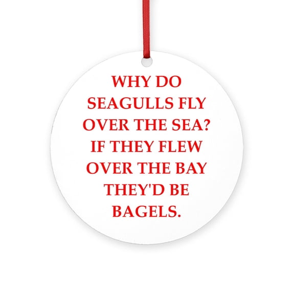 CafePress - Seagulls - Round Wood Ornament 4"