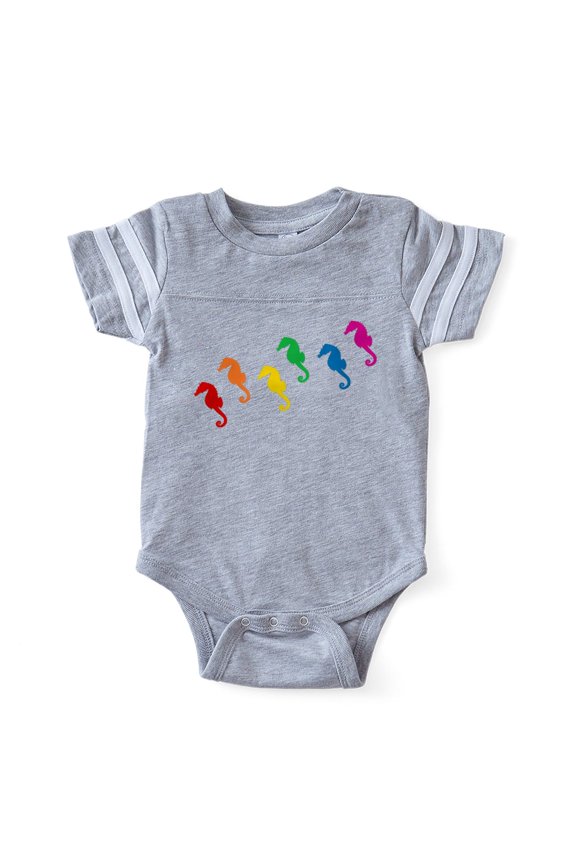 - Seahorses Rw_Tr - Cute Infant Baby Football Bodysuit