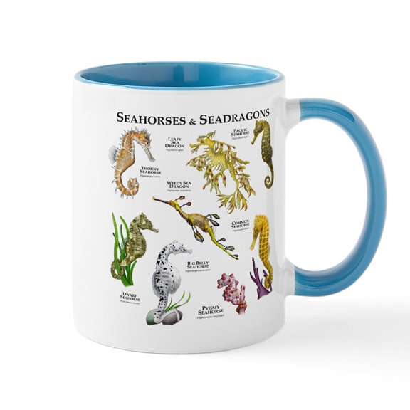CafePress - Seahorses & Seadragons Mug - 11 oz Ceramic Mug - Novelty Coffee Tea Cup