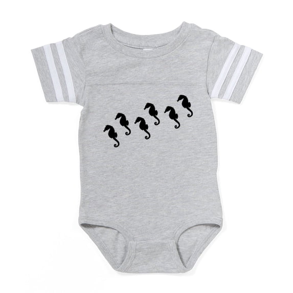 CafePress - Seahorses_Tr - Cute Infant Baby Football Bodysuit