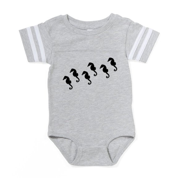 CafePress - Seahorses_Tr - Cute Infant Baby Football Bodysuit