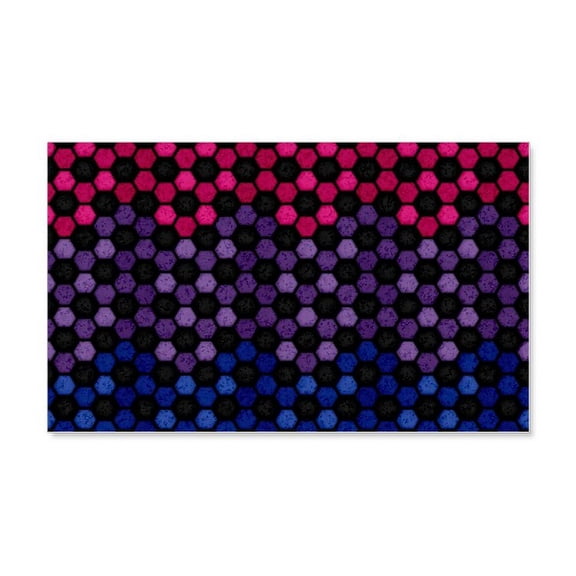CafePress - Seamless Football Pattern In Bisexual Pride Flag C - 20x12 Wall Decal